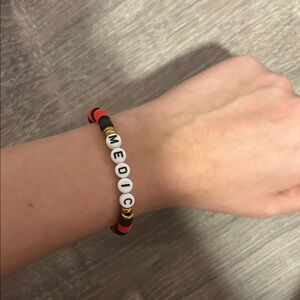 MEDIC Beaded Bracelet in Black, Red & Gold